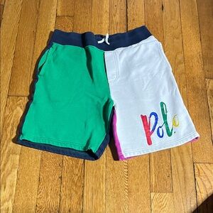 Polo by Ralph Lauren Kids Colorblock Shorts - Green and White